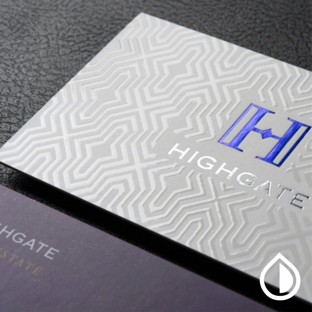 Luxury business card printing in Dubai with custom design, embossing, foil stamping, and premium finishes – MyDubai Graphics.